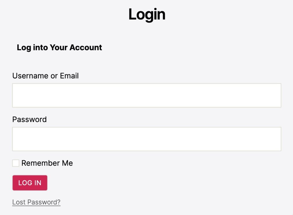 Minimize - Screenshot of Account Login panel.