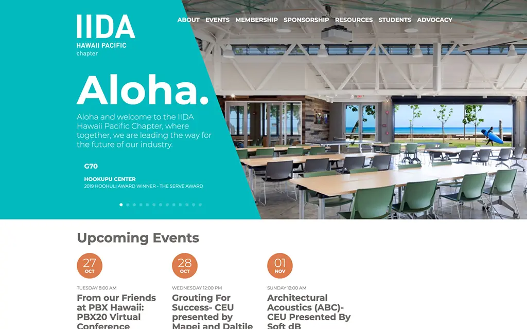 IIDA Hawaii website home page