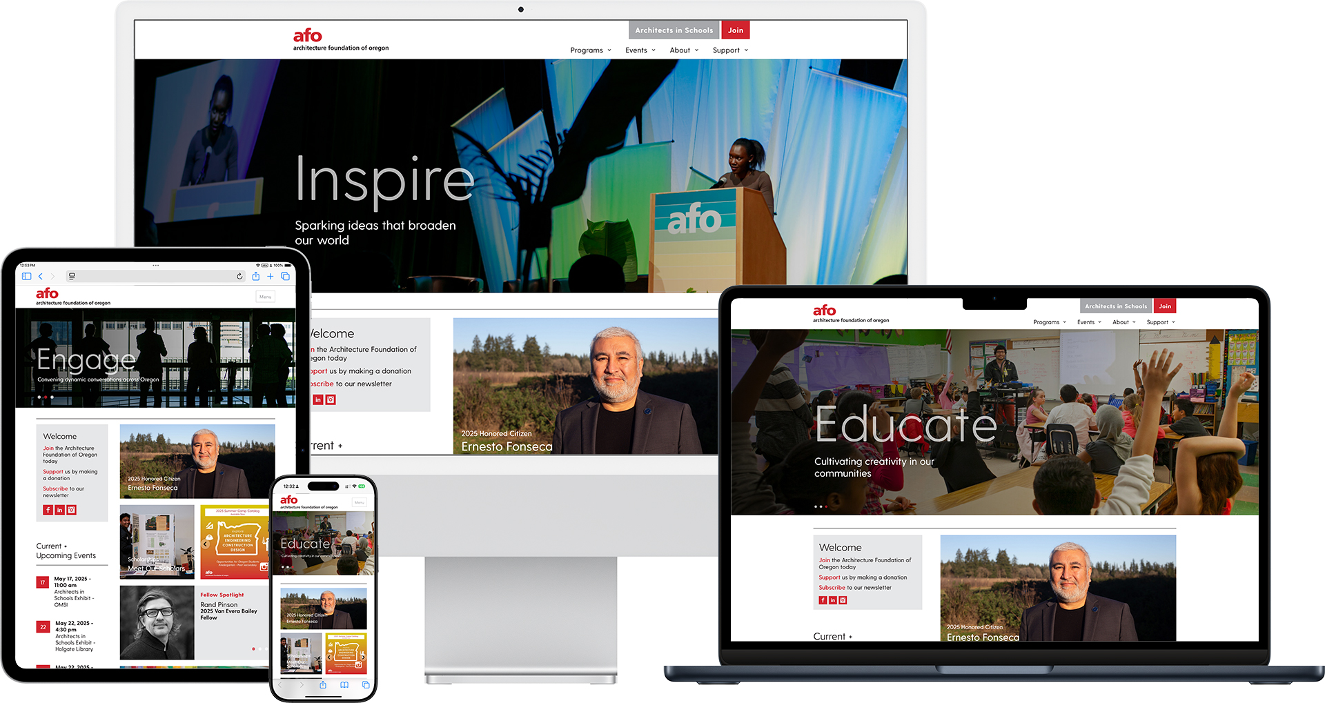 AFO website devices mock-up by Minimize