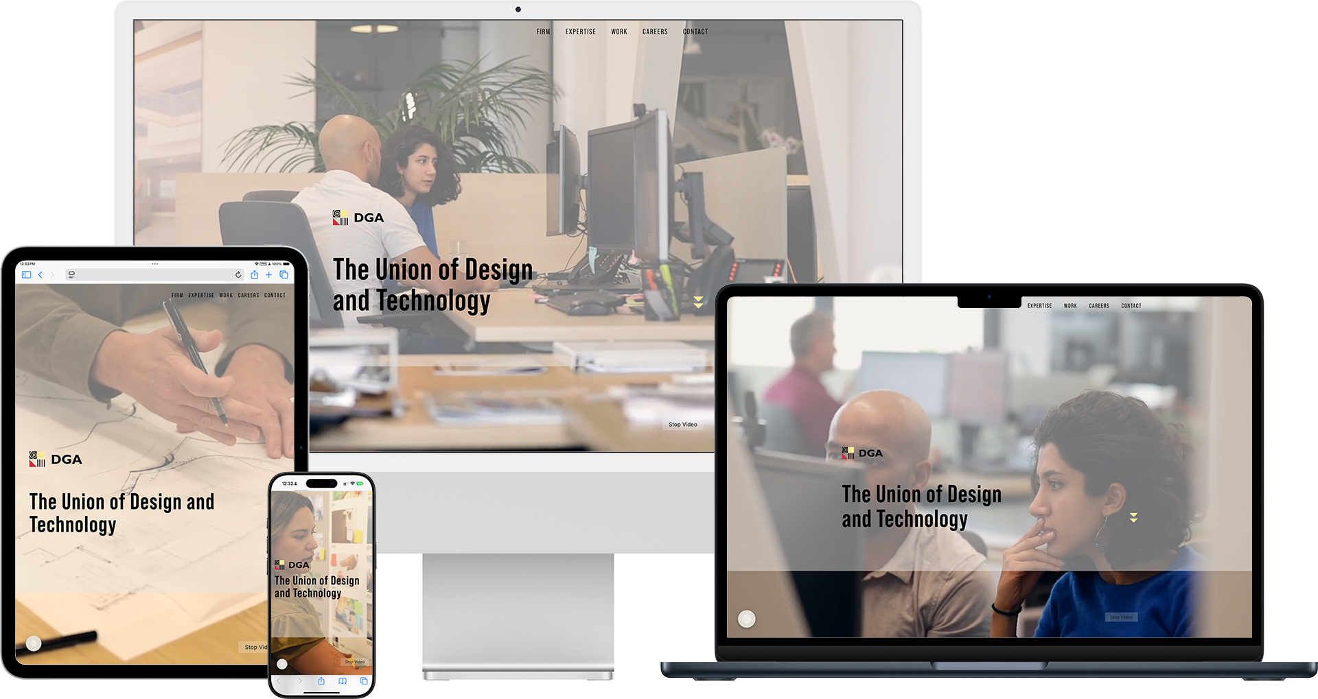 DGA website devices mock-up by Minimize