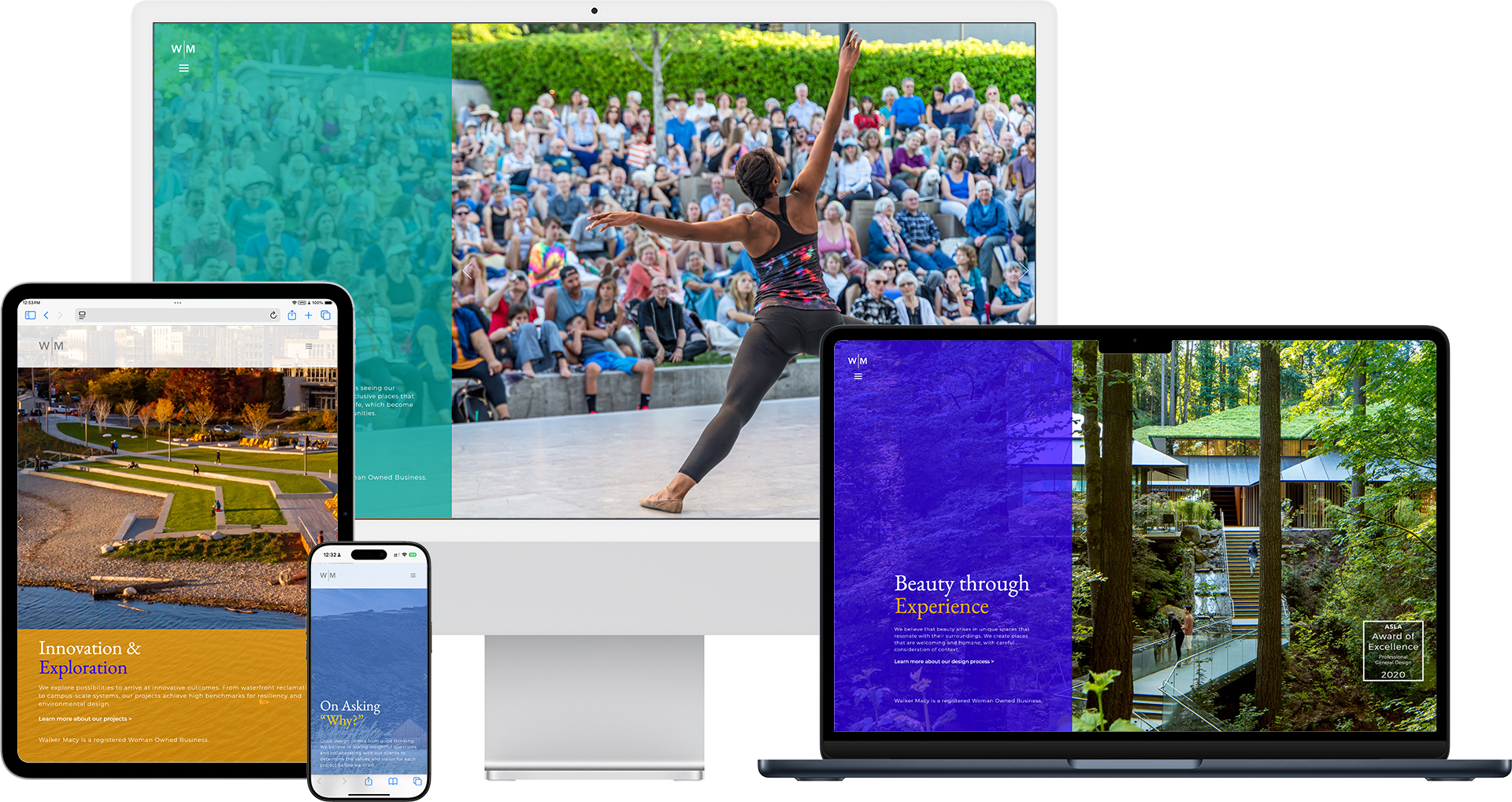 Walker Macy website devices mock-up by Minimize